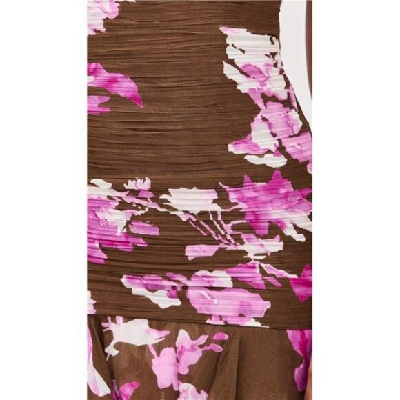 ROCOCO SAND Floral Mini Dress Brown Pink Resort Cruise Travel Destination Garden - Picture 6 of 7